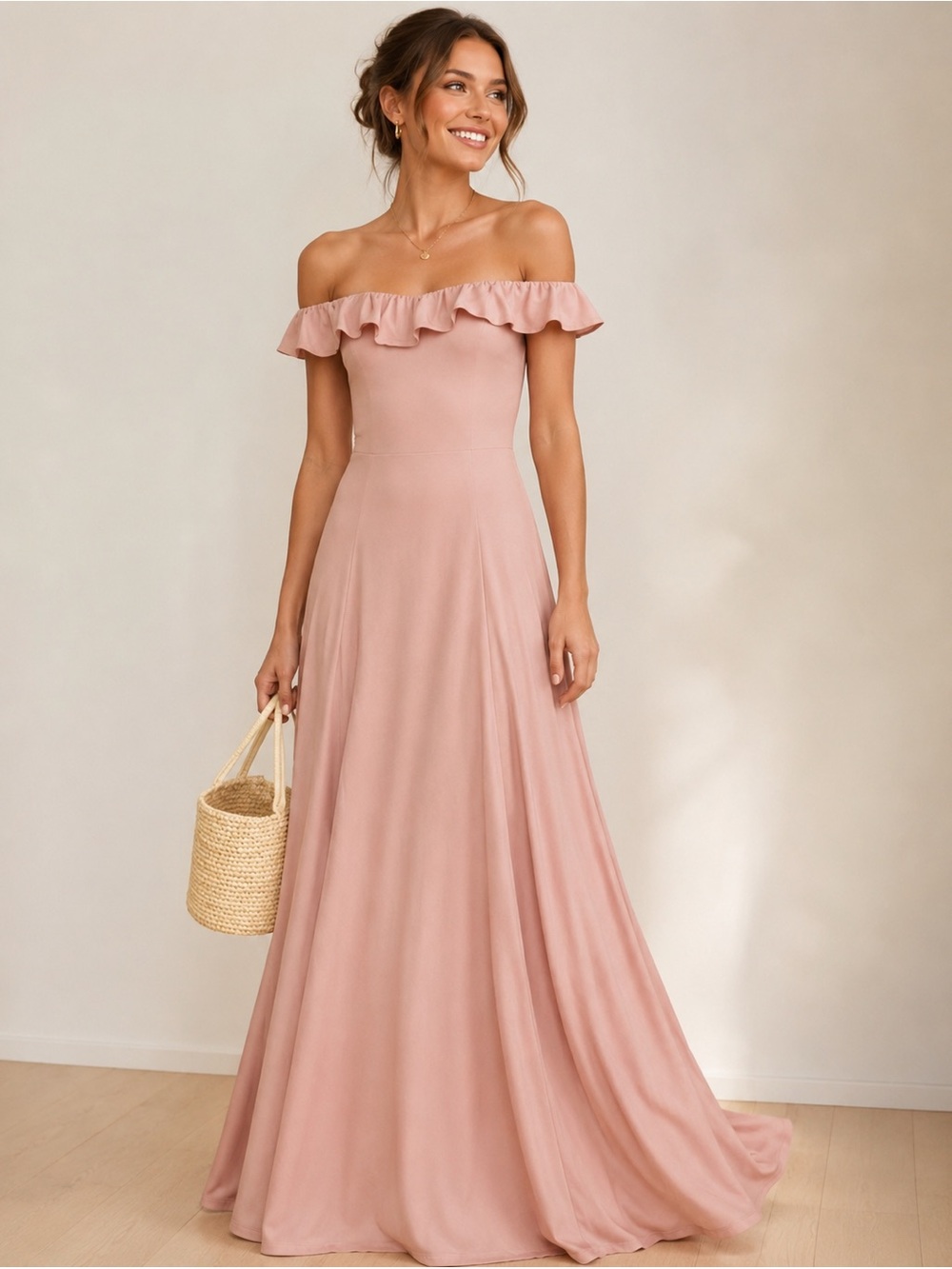 Reformation Blush Pink Ruffle Maxi Dress – Size 4